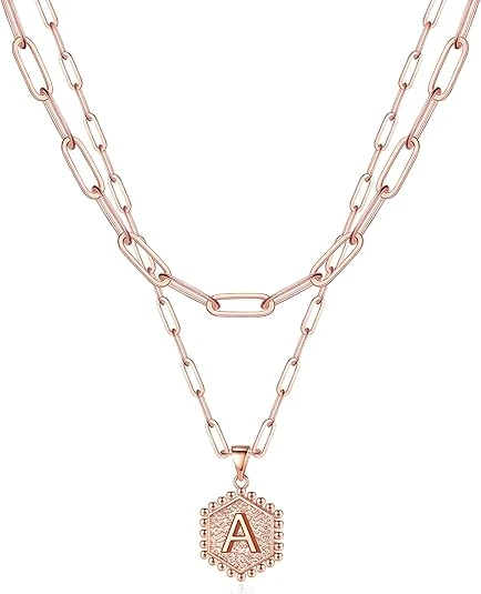 K Gold Plated Initial Necklaces For Women Cute
