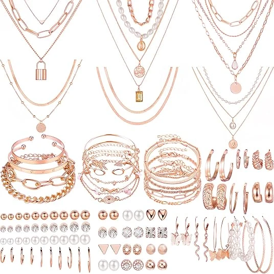 Pieces Gold Jewelry Set For Women Fashion Costume Jewelry