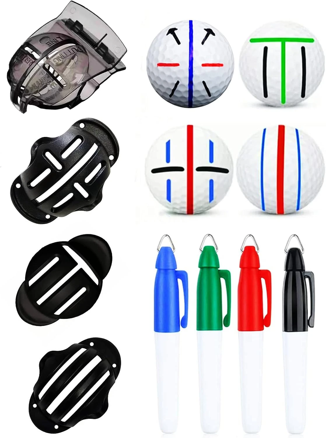 Pack Precision Golf Ball Marker Upgrade Golf Accessories  Golf Ball Marking Stencils