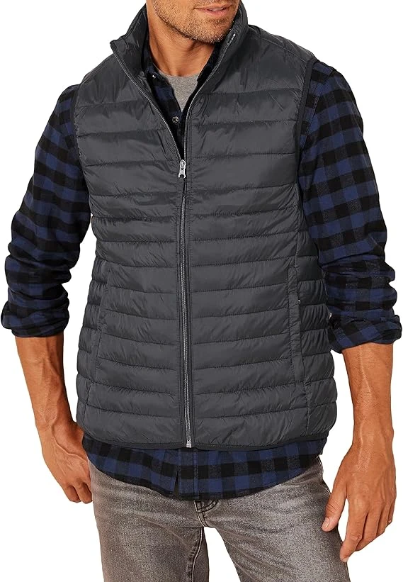 Amazon Essentials Mens Lightweight Water Resistant Packable Puffer Vest