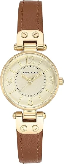 Anne Klein Womens Leather Strap Watch