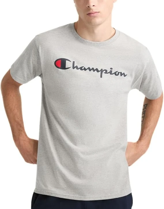 Champion Mens Classic Script Graphic Short Sleeve T Shirt