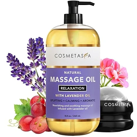 Cosmetasa Lavender Massage Oil For Massage Therapy With Roller