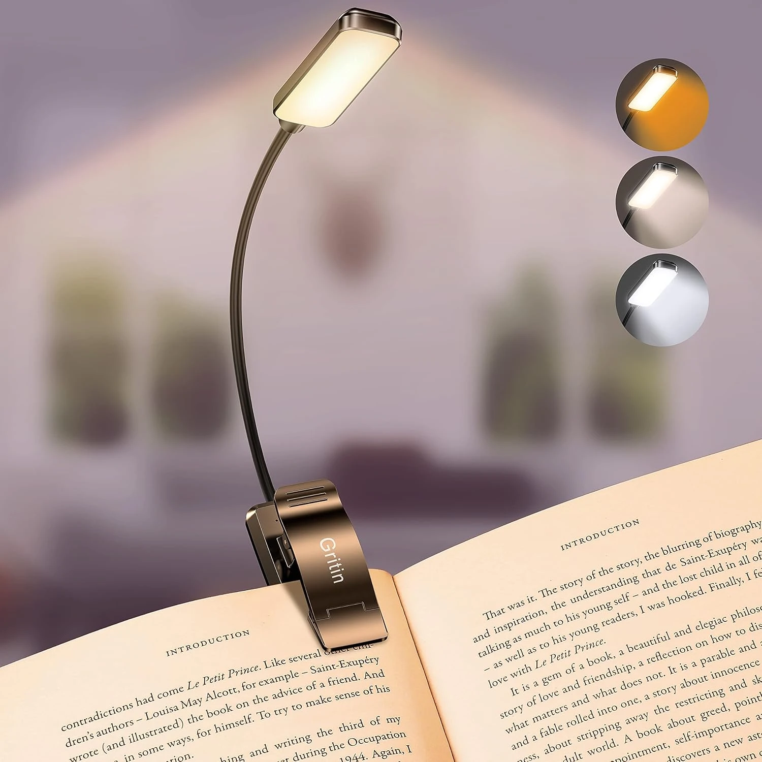 Gritin  LED Rechargeable Book Light