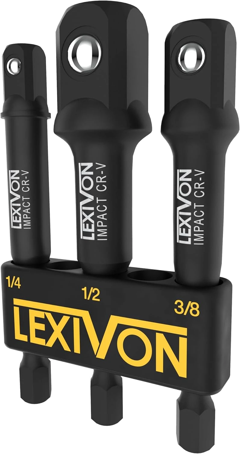 LEXIVON Impact Grade Socket Adapter Set  Extension Bit With Holder