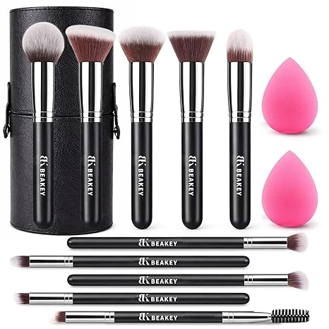 Makeup Brushes Set With  Blender Sponge With Beauty Paper Case