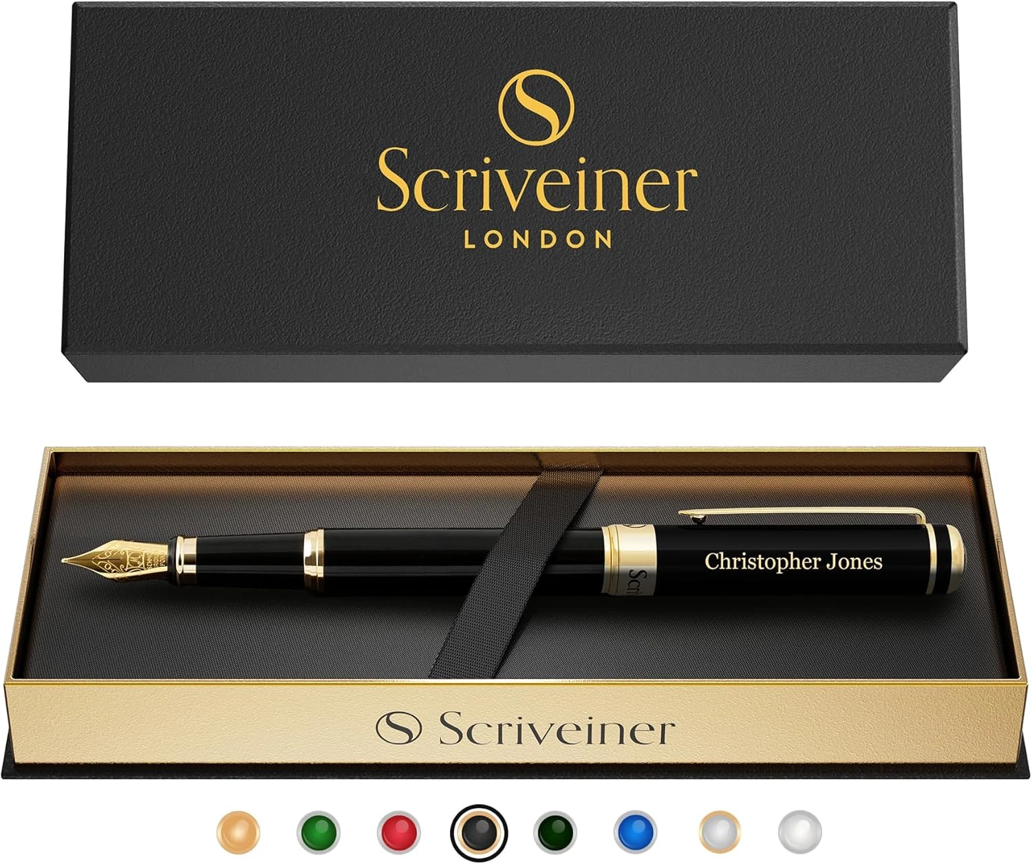 Personalized Black Fountain Pen Stunning Luxury Pen