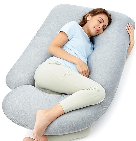 Pregnancy Pillows With Cooling Cover U Shaped Full Body Maternity Pillow