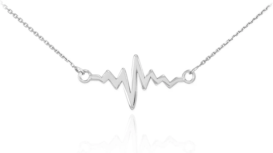 Sterling Silver Lifeline Pulse Pendant Heartbeat Necklace