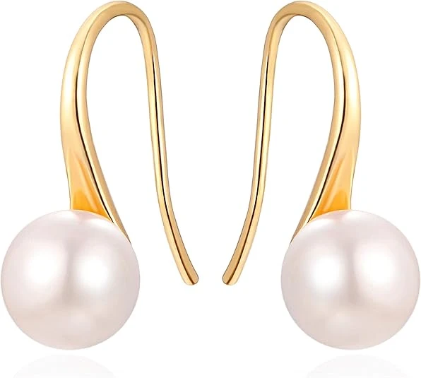 Sterling Silver Pearl Dangle Drop Earrings Jewelry For Women