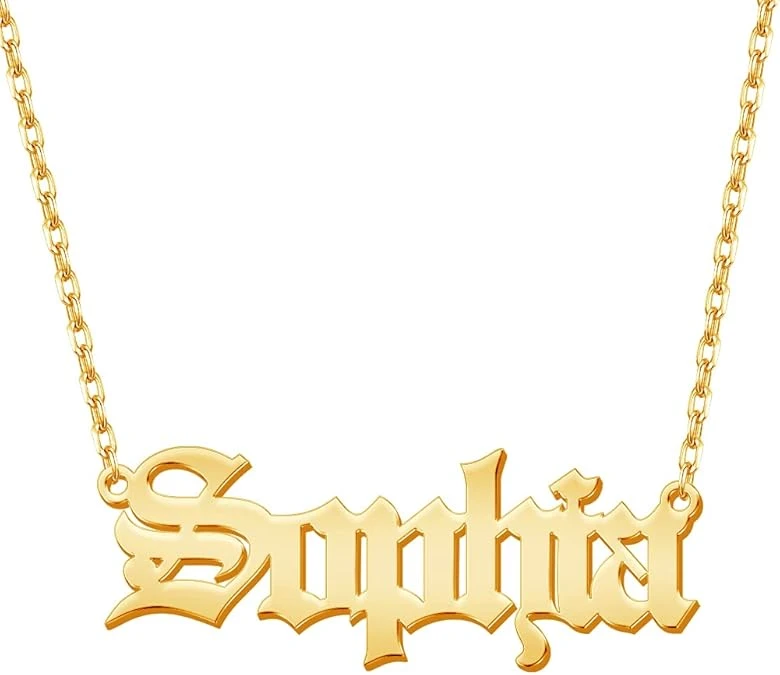 TinyName Custom Name Necklace Personalized K Gold Plated