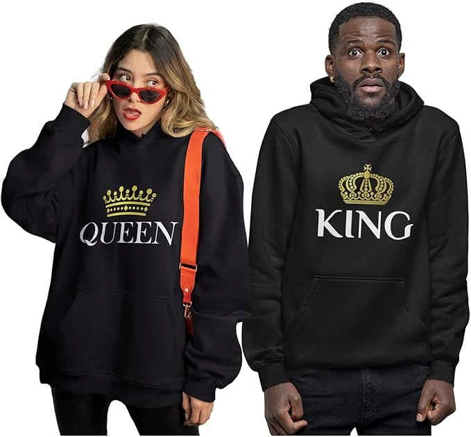 Tstars King Queen Matching Couple Hoodie Set