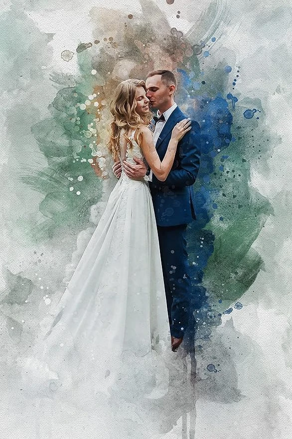 Watercolor Portrait Canvas From Photo