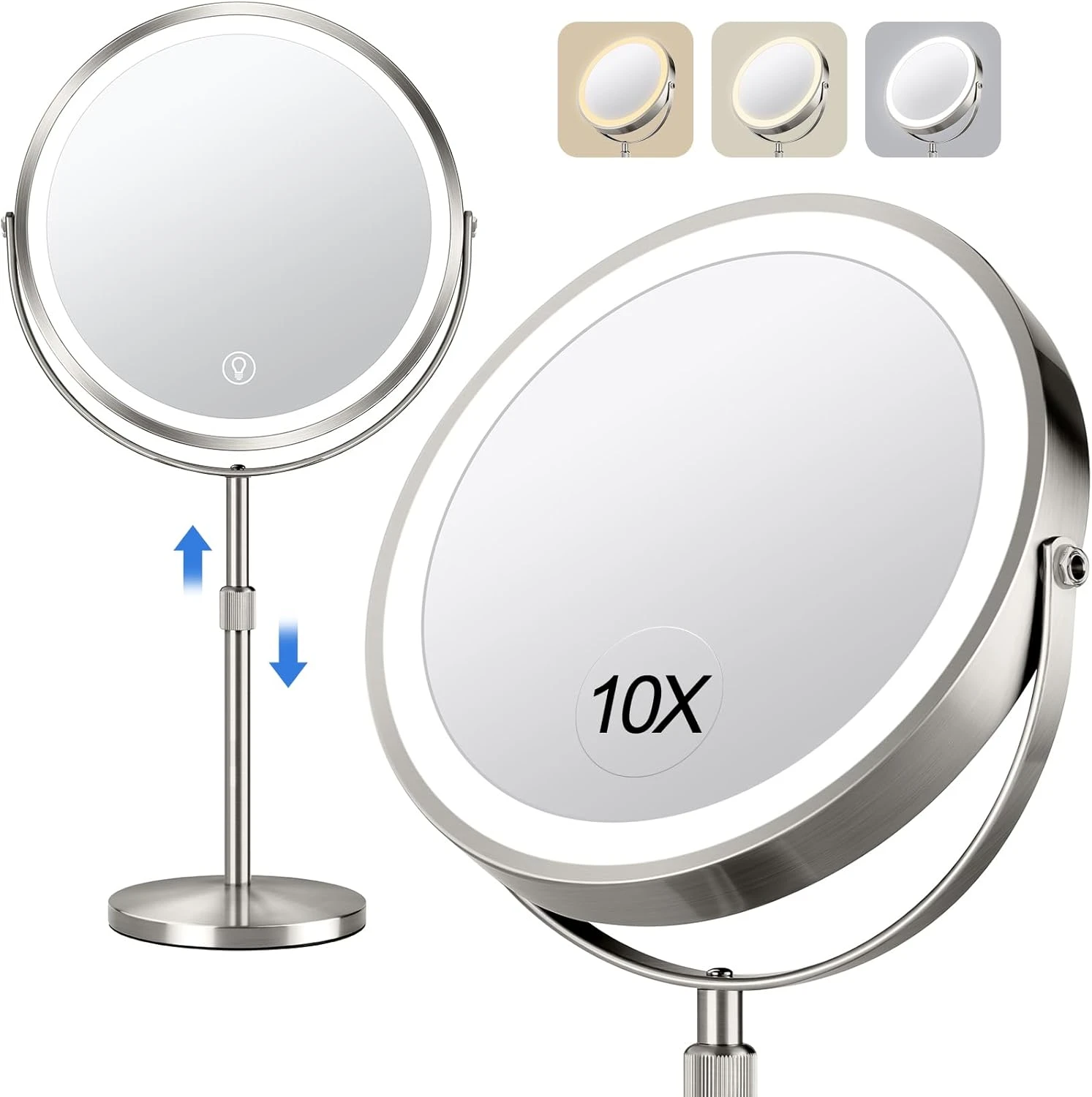 X Large Lighted Makeup Mirror Rechargeable