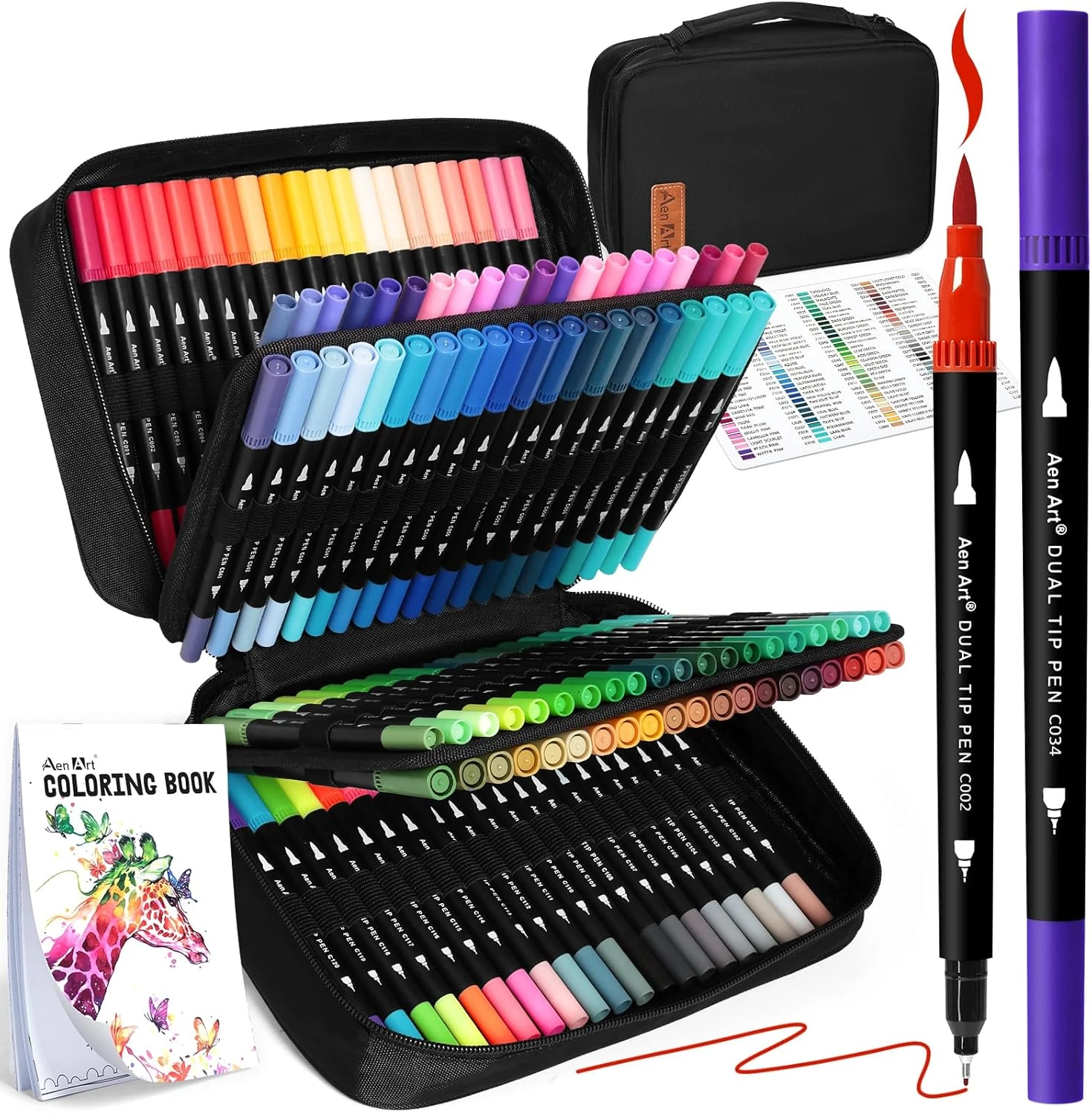 Colors Dual Tip Brush Pens Art Markers For Adult