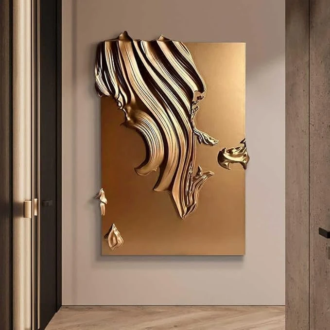 D Abstract Wood Embossed Wall Art