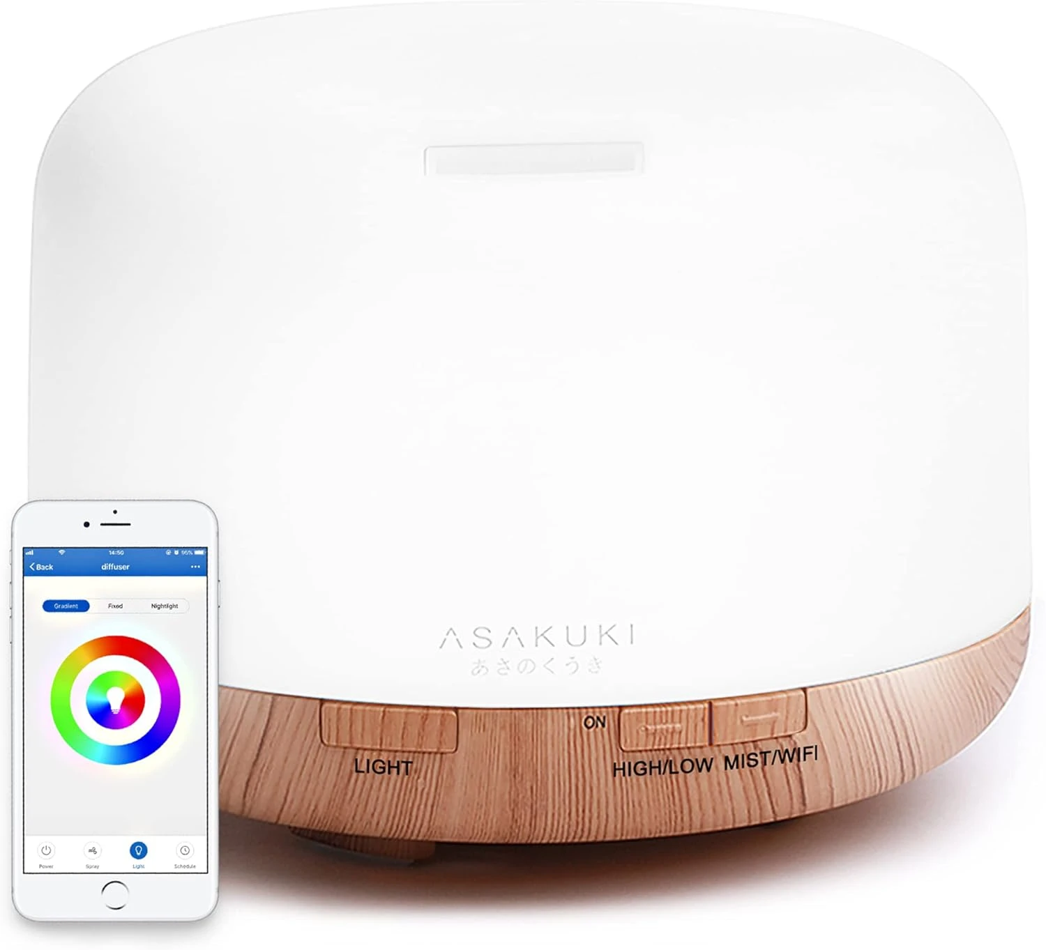 ASAKUKI Smart Wi Fi Essential Oil Diffuser App And Voice Control Compatible With Alexa Ml Aromatherapy Humidifier
