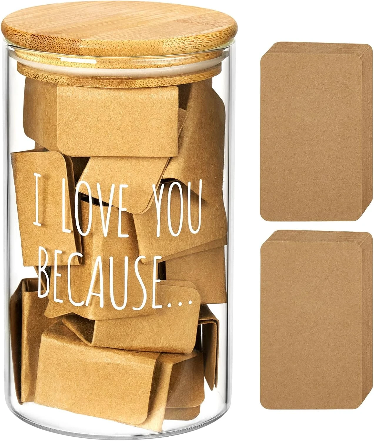 AW BRIDAL Reasons I Love You Memory Jar With  Blank Notes