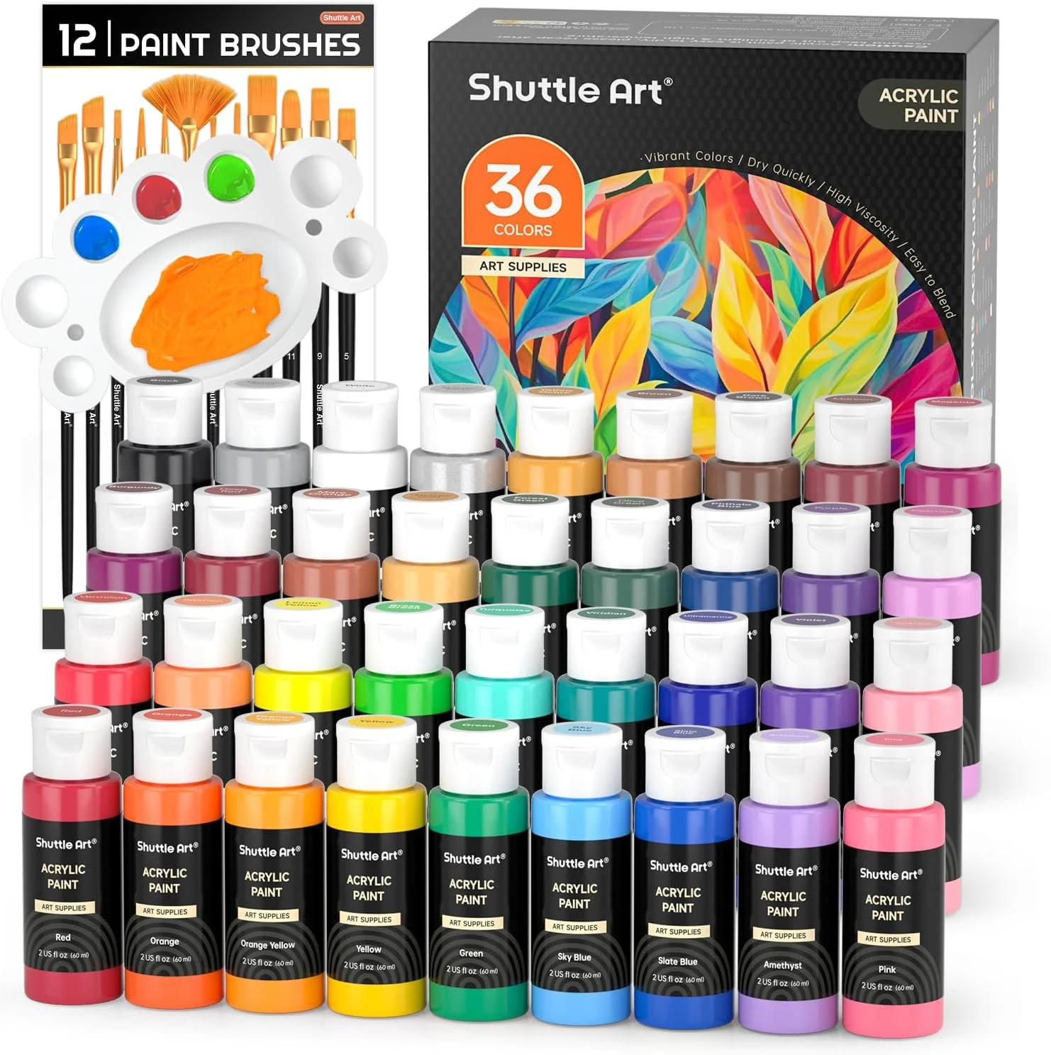 Acrylic Paint Set With Brushes