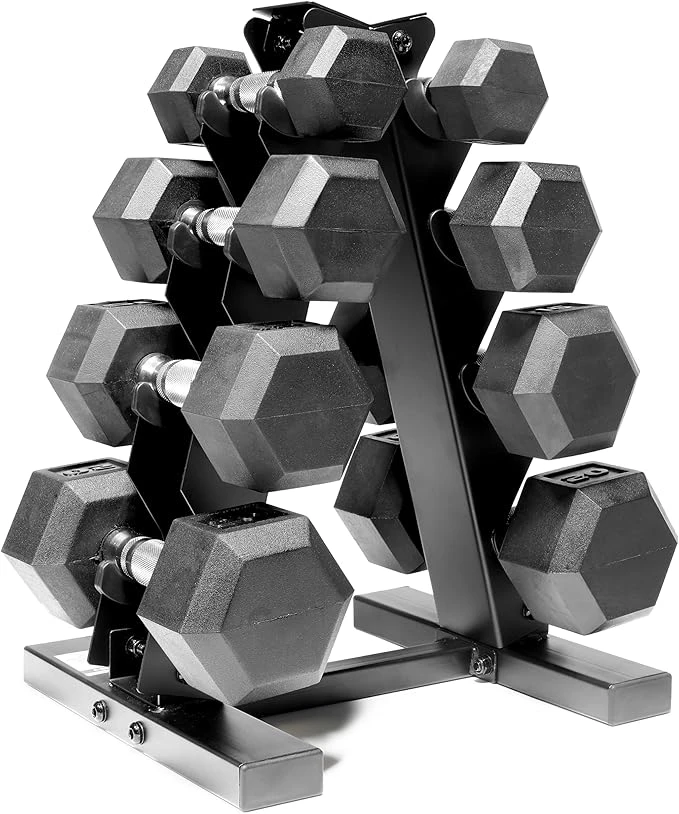 Barbell Rubber Coated Hex Dumbbell Set