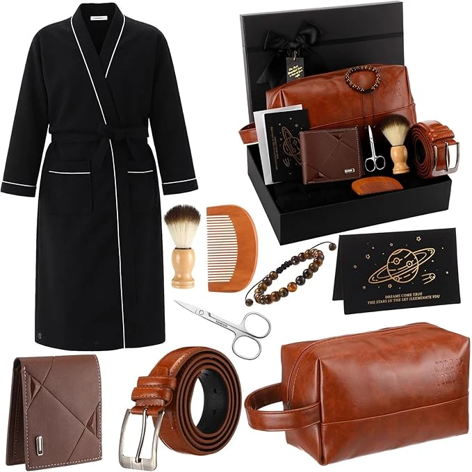 Beard Care Set For Him With Bathrobe