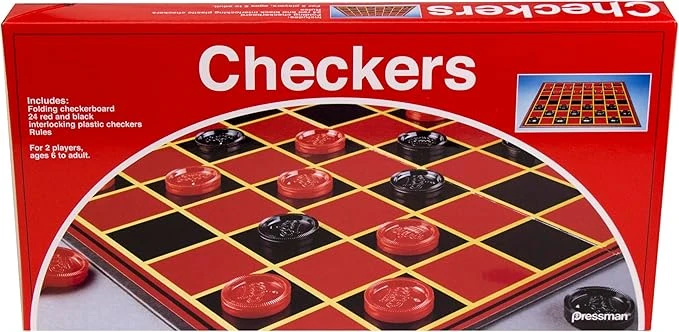 Classic Game With Folding Board And Interlocking Checkers