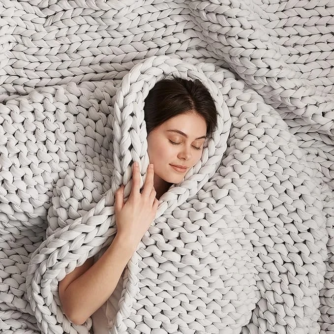 Cotton Hand Knit Weighted Blankets