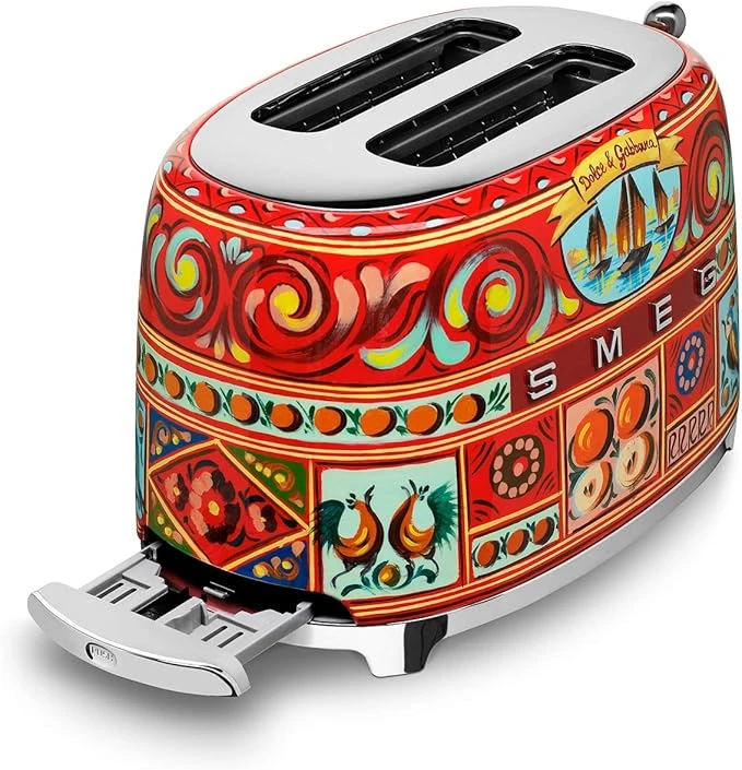 Dolce X Smeg  Slice Toaster With  Presets And Defrost Function