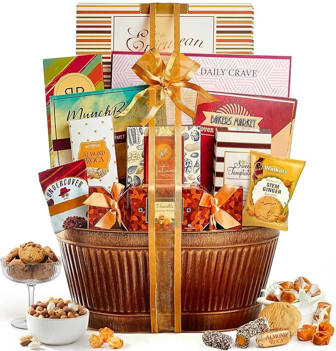 Gift Basket With Gourmet Snack Treats
