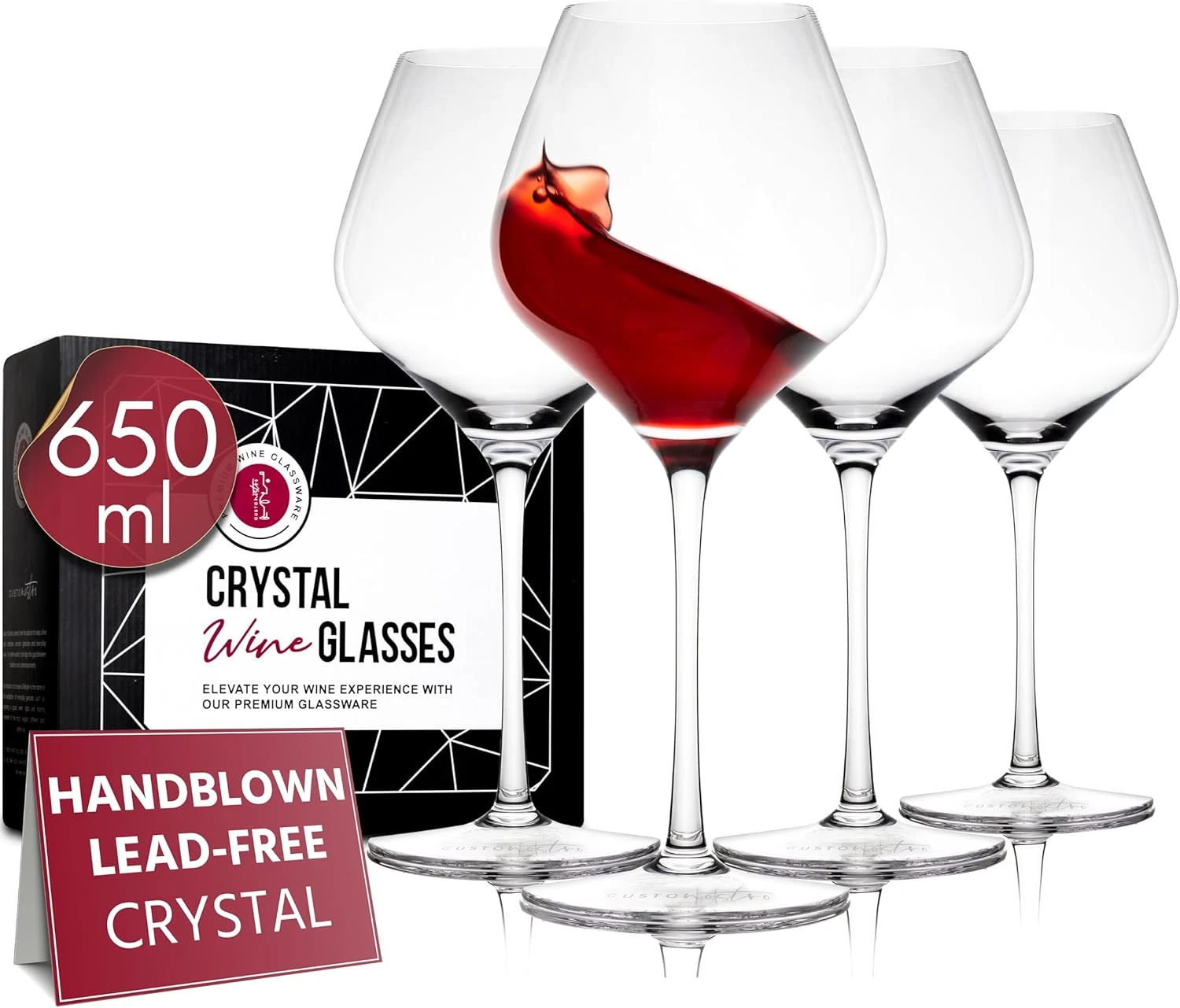 Gusto Nostro Crystal Wine Glasses Set