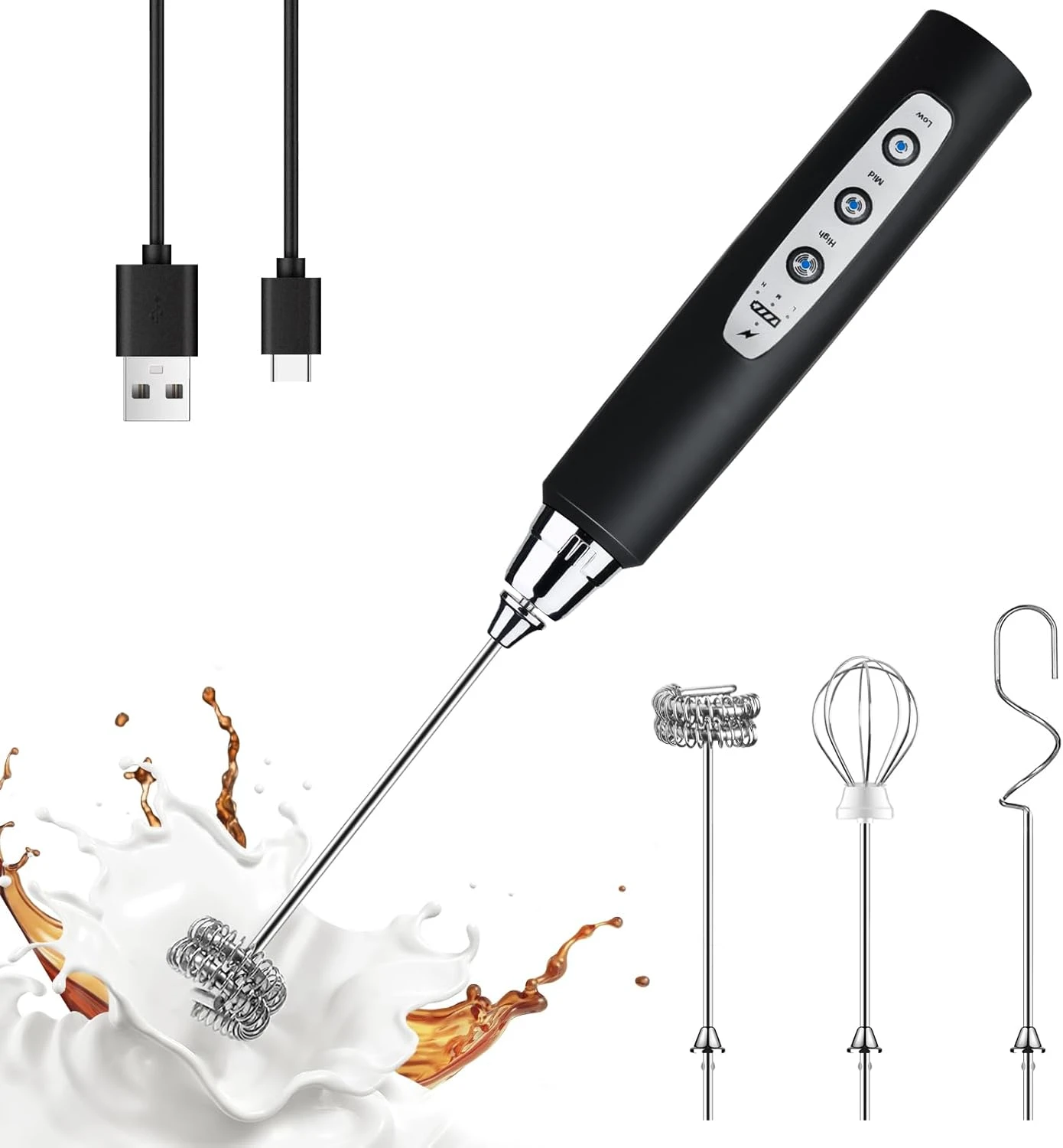 Handheld Milk Frother Wand