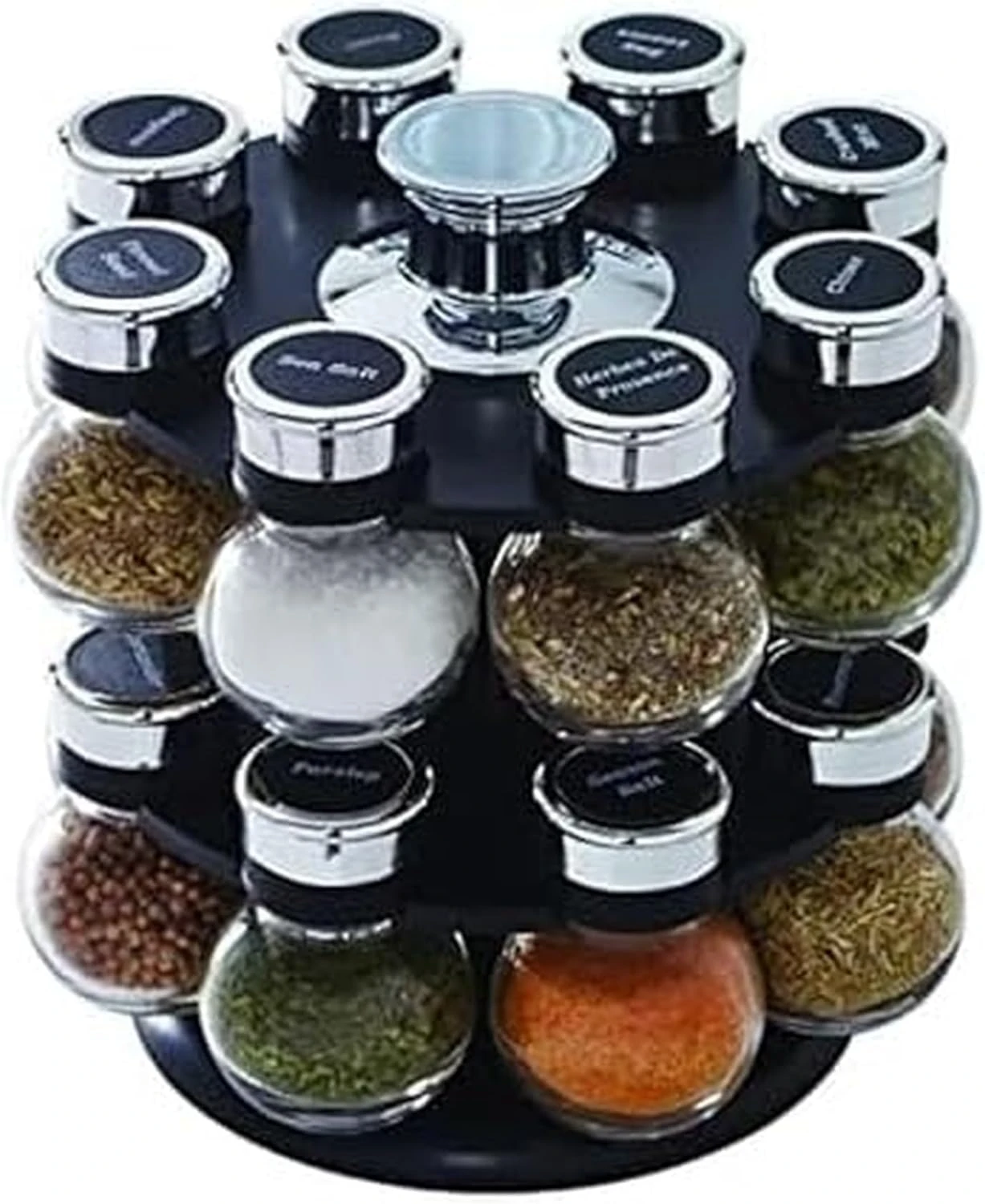 Kamenstein Ellington  Jar Revolving Spice Rack With Prefilled Spices