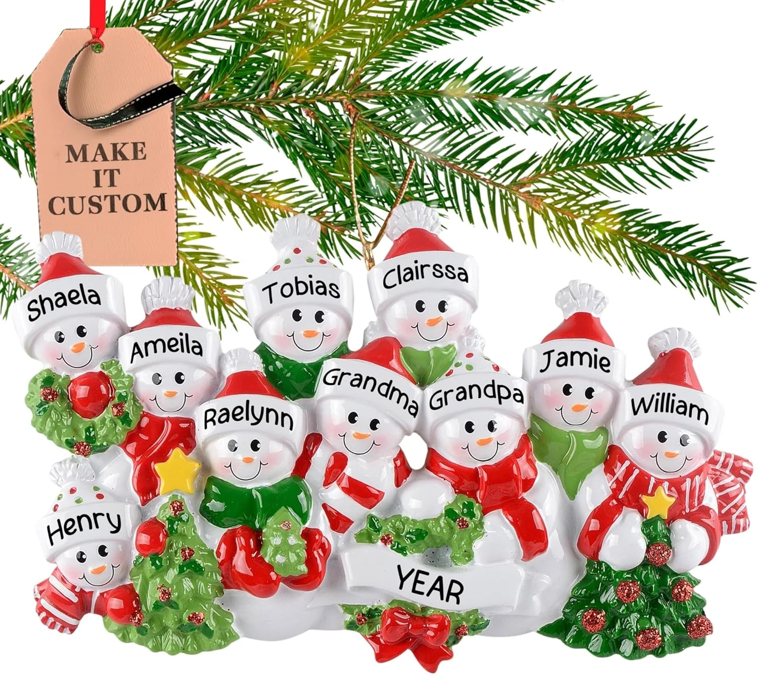 Laser Engraved Snowman Christmas Ornaments For Tree