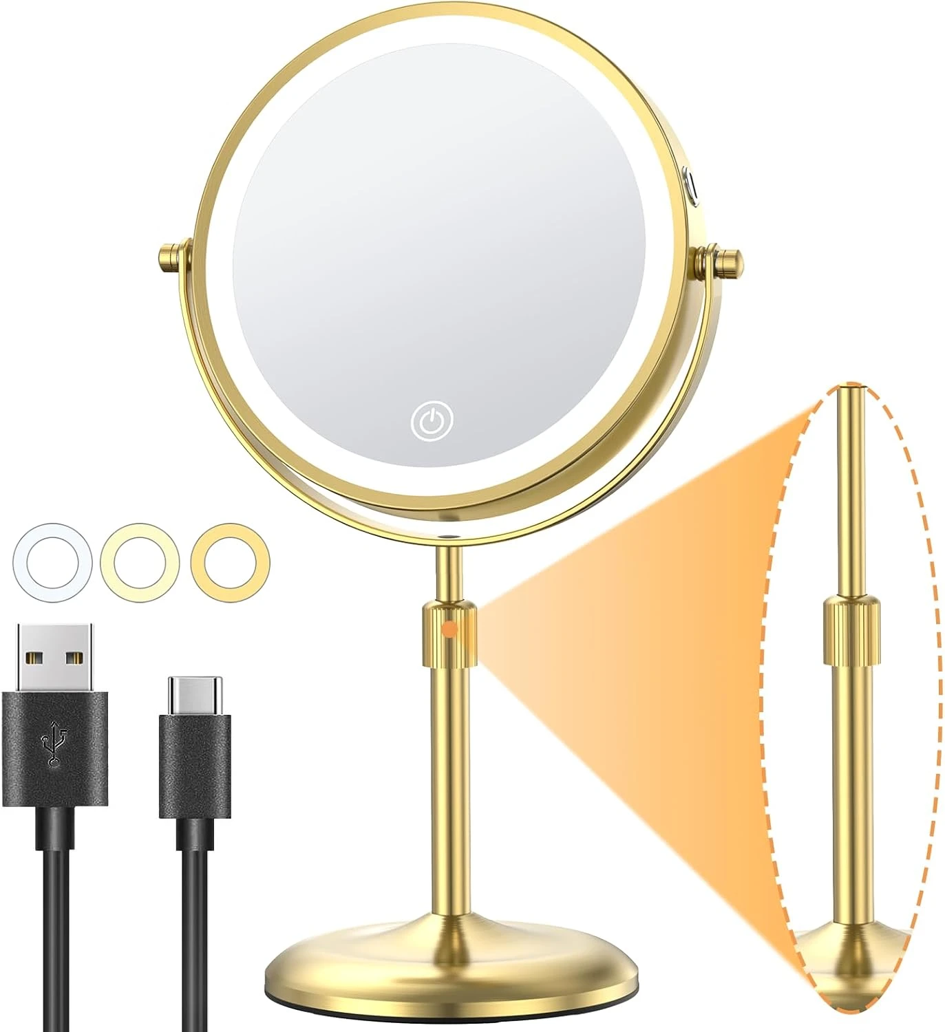 Lighted Makeup Mirror With Magnification