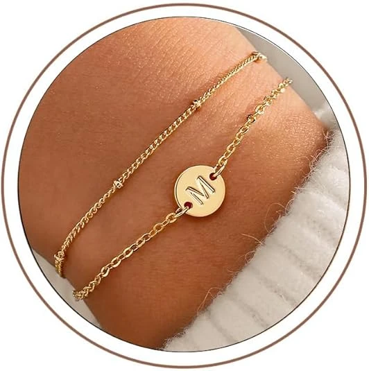 Monogram Letter A Z Initial Bracelets For Women