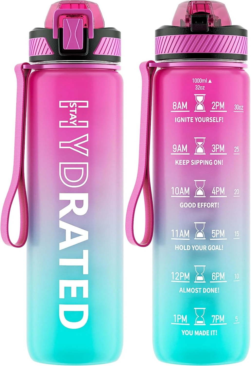 Motivational Water Bottles With Time Marker