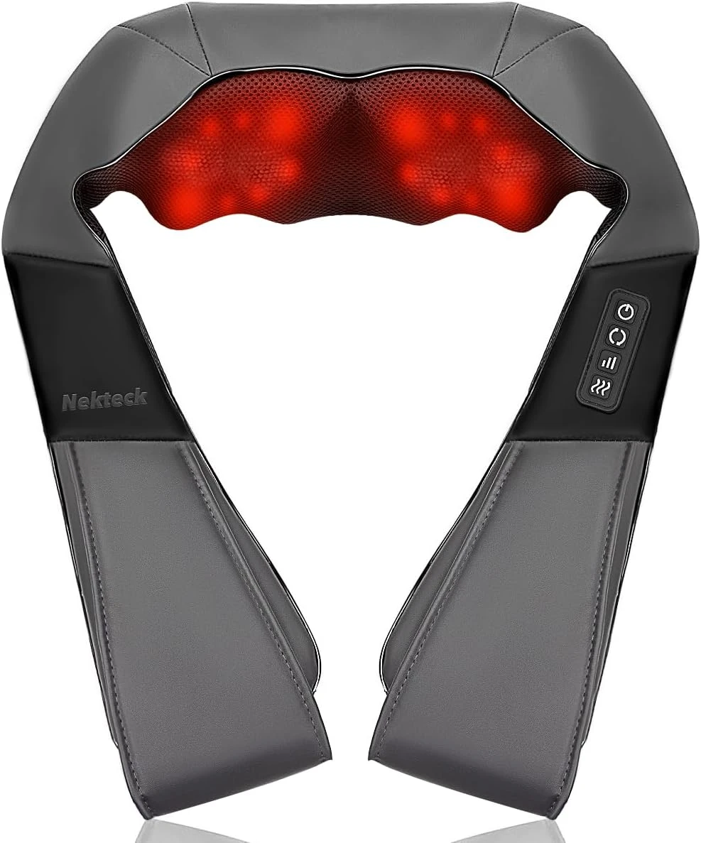 Nekteck Shiatsu Neck Massager With Heat For Pain Relief Deep Tissue
