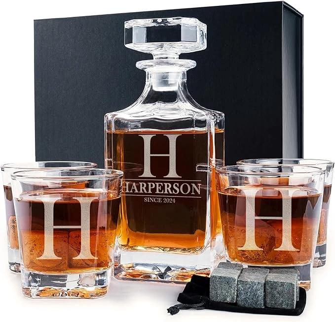Personalized  Pc Whiskey Decanter Set