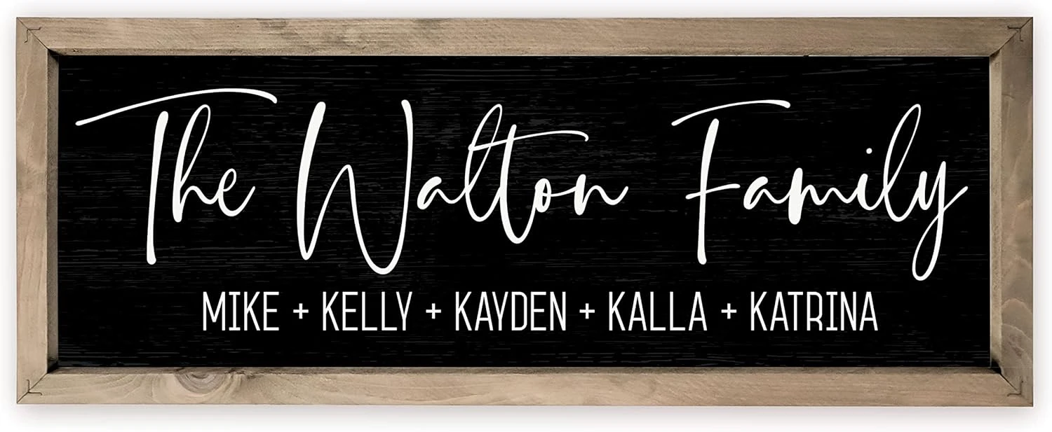Personalized Framed Family Name Sign