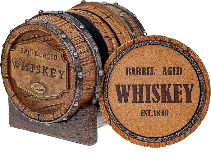 Pine Ridge Pcs  Aged Whiskey Barrel Drink Coaster