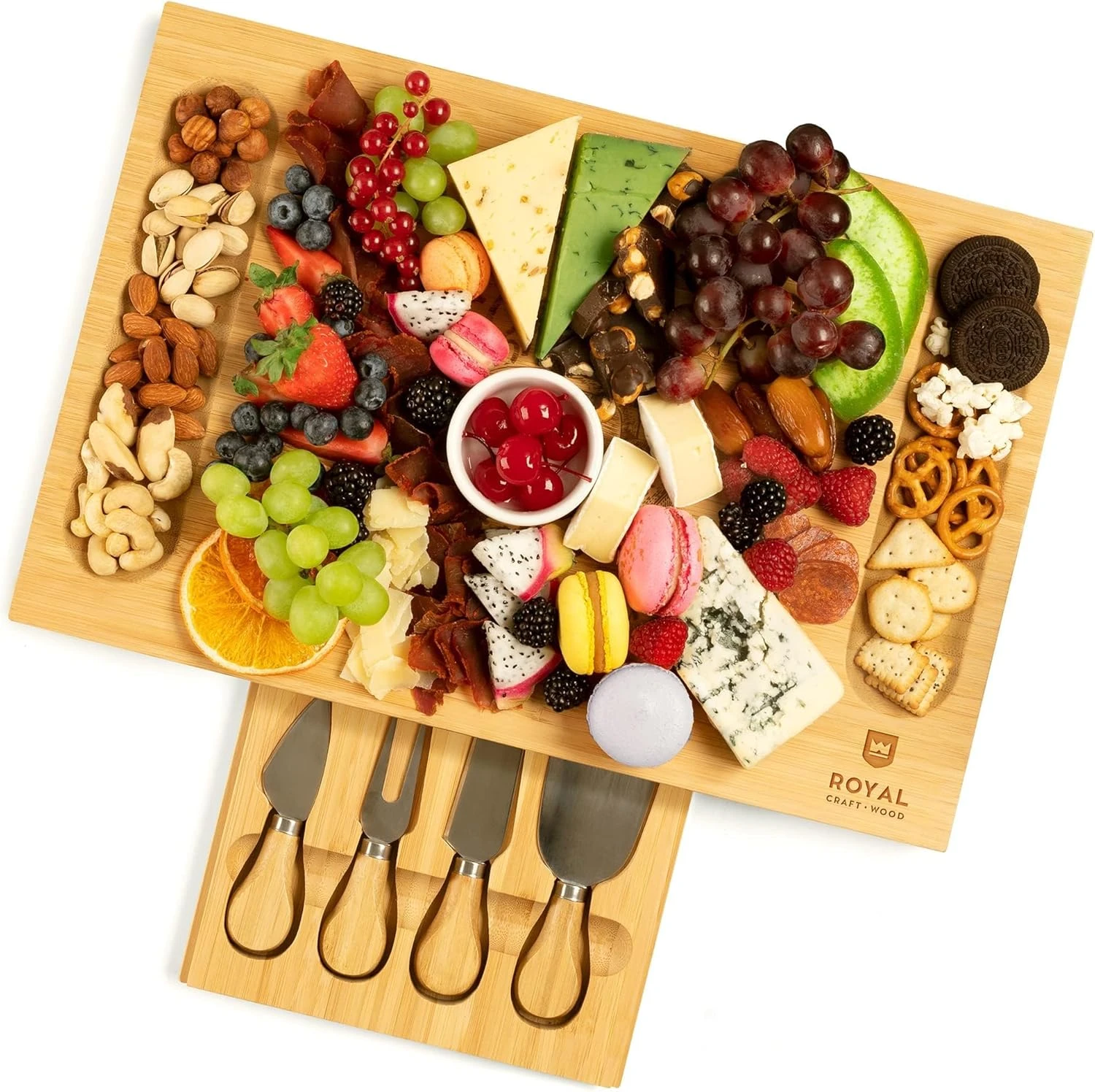 ROYAL CRAFT WOOD Premium Bamboo Charcuterie Board Set