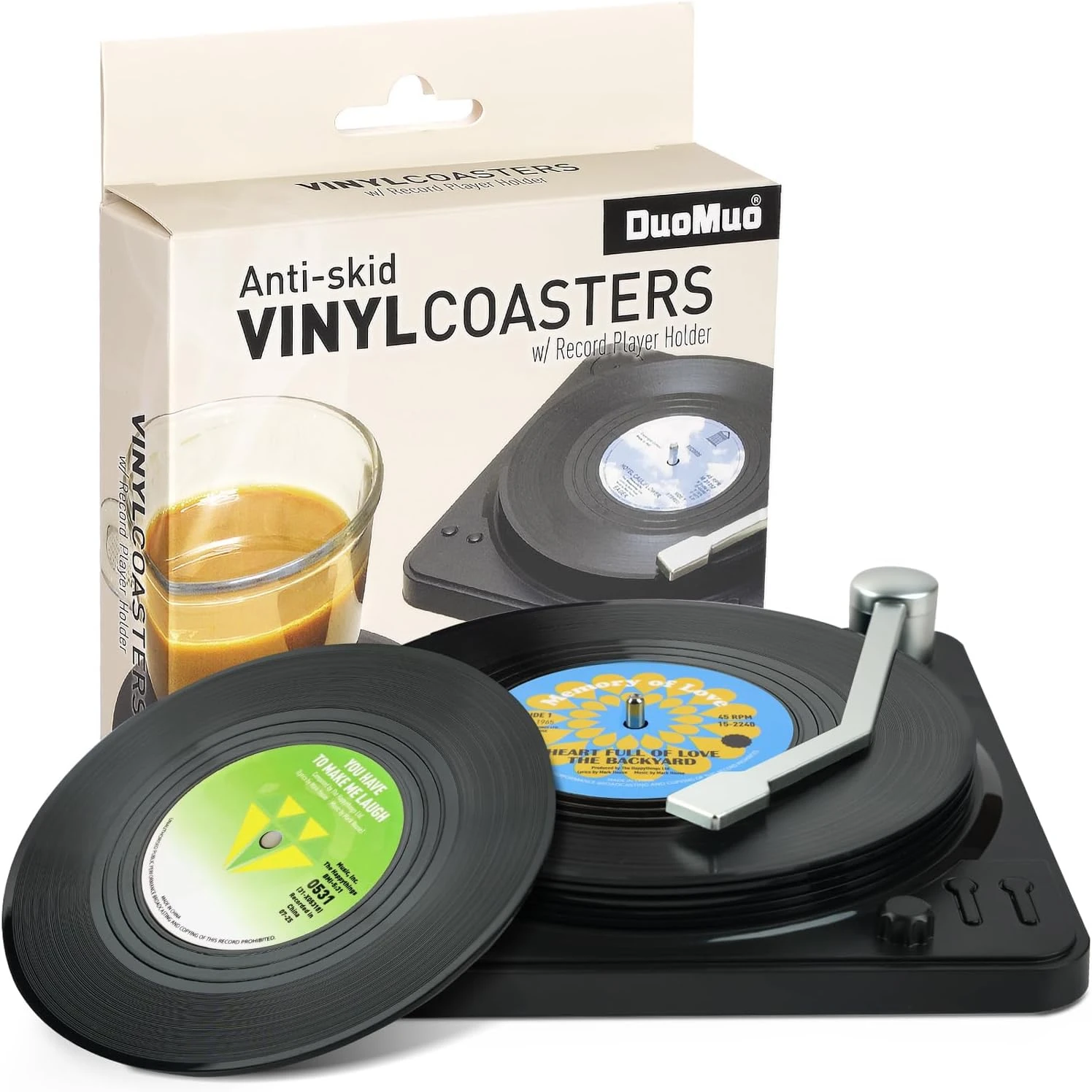 Retro Record Coasters For Drinks