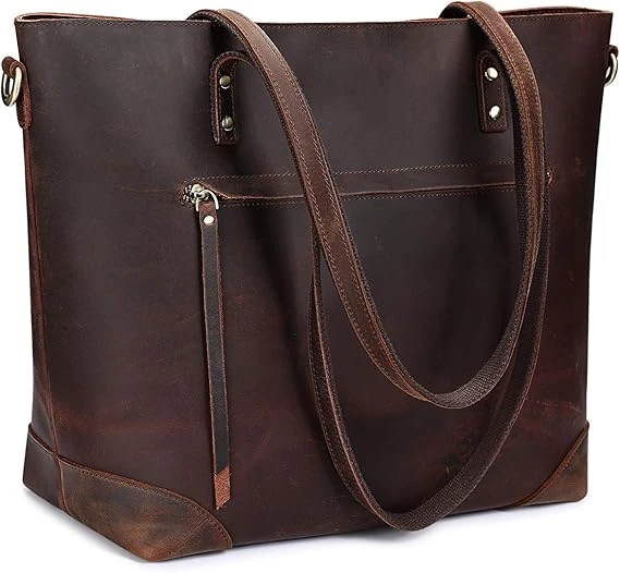 S ZONE Vintage Genuine Leather Shoulder Bag