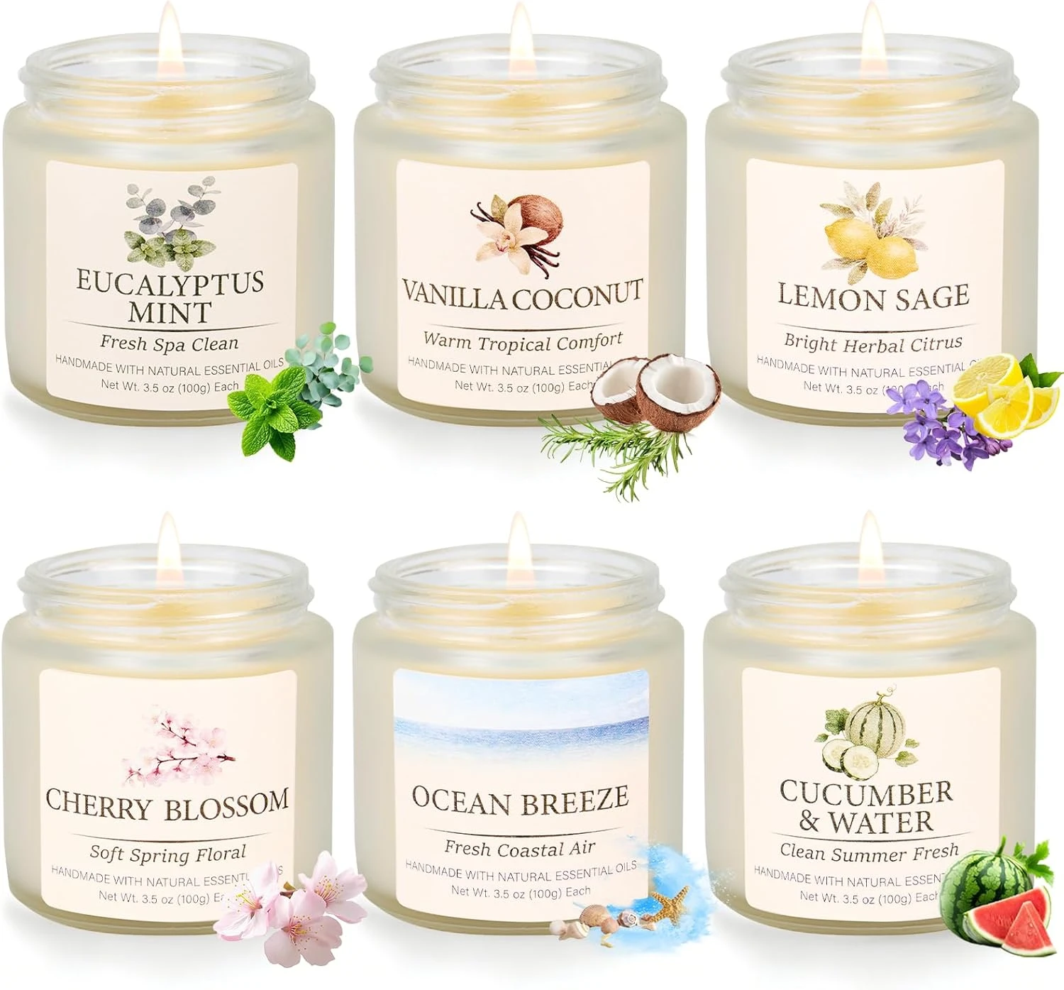 Spring Summer Scented Candles Set