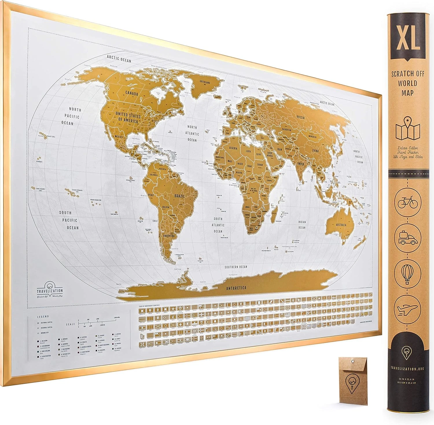 Travelization XL Scratch Off World Map