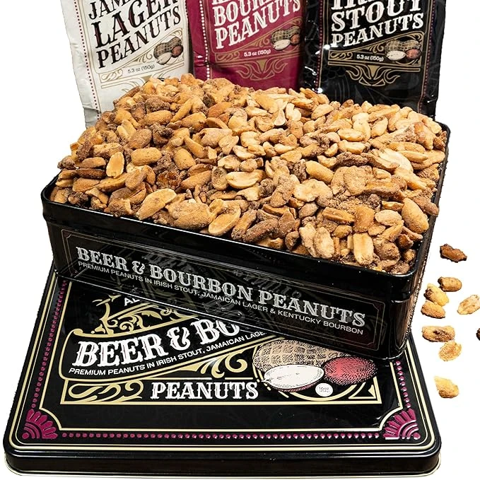 Unique Flavored Peanuts Assortment In A Cool Tin Gift Box