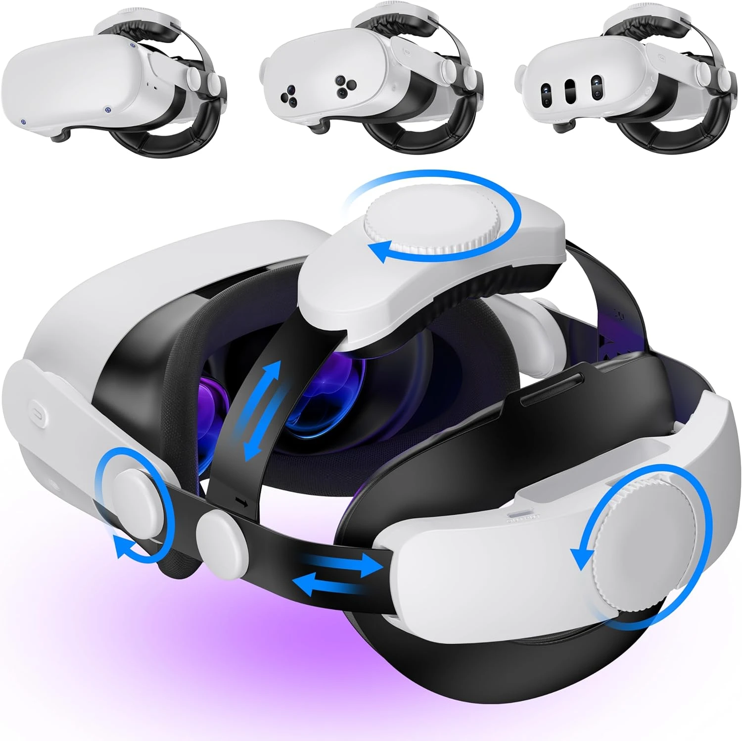 VR Headset Strap With Two Large Support Pad