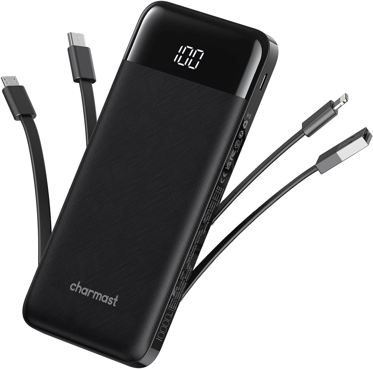 Charmast Portable Charger With Built In Cables